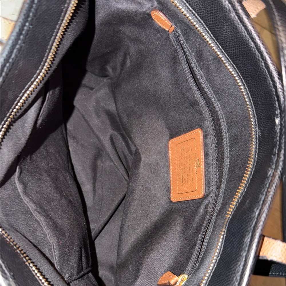 Coach Tan and Black Leopard Print Tote - Picture 2 of 6